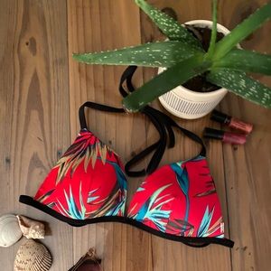 PINK palm bikini top